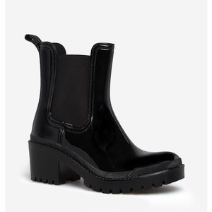Black rain boots